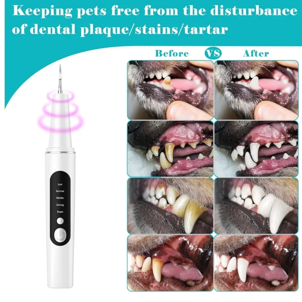 Pet Dental Plaque Remover Teeth Cleaning Kit for Tartar and Stains Dogs and Cats